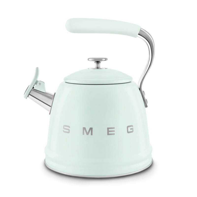SMEG 50`s Style Whistling 2.3L Stovetop Kettle in Pastel Green WKF01PG