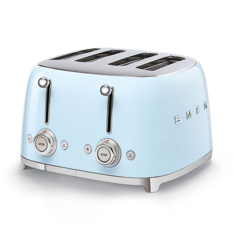 SMEG Pastel Blue 4 Slice Toaster TSF03PBUK - Retro 50s 4 Slice Toaster