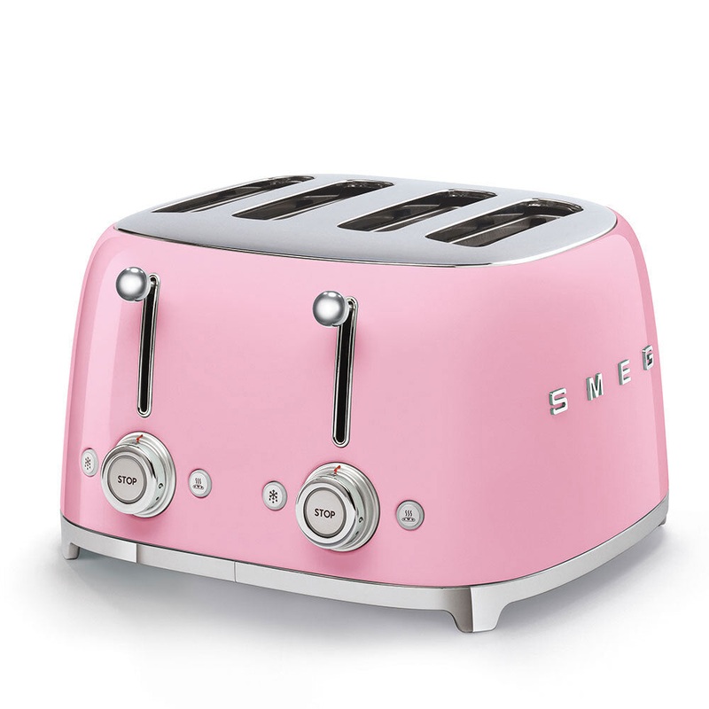 SMEG Pink 4 Slice Toaster TSF03PKUK -  Retro 50s Design Toaster