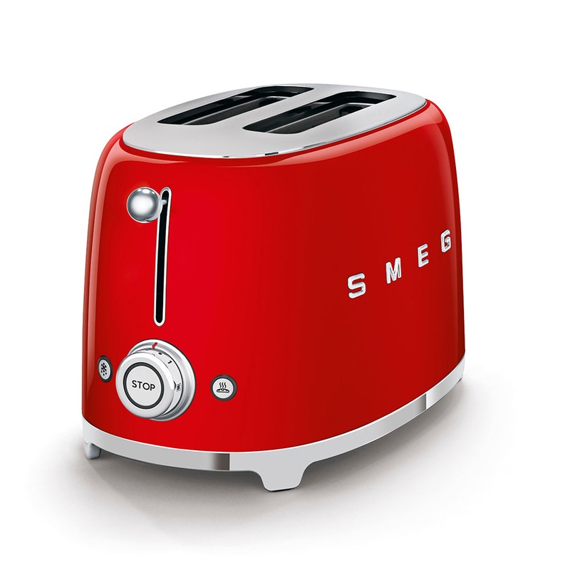 SMEG Retro Red 50`s Style 2 Slice Toaster TSF01RDUK
