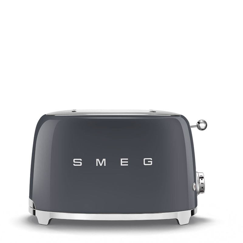 SMEG Slate Grey 2 Slice Toaster TSF01GRUK - Retro 50`s Design Toaster