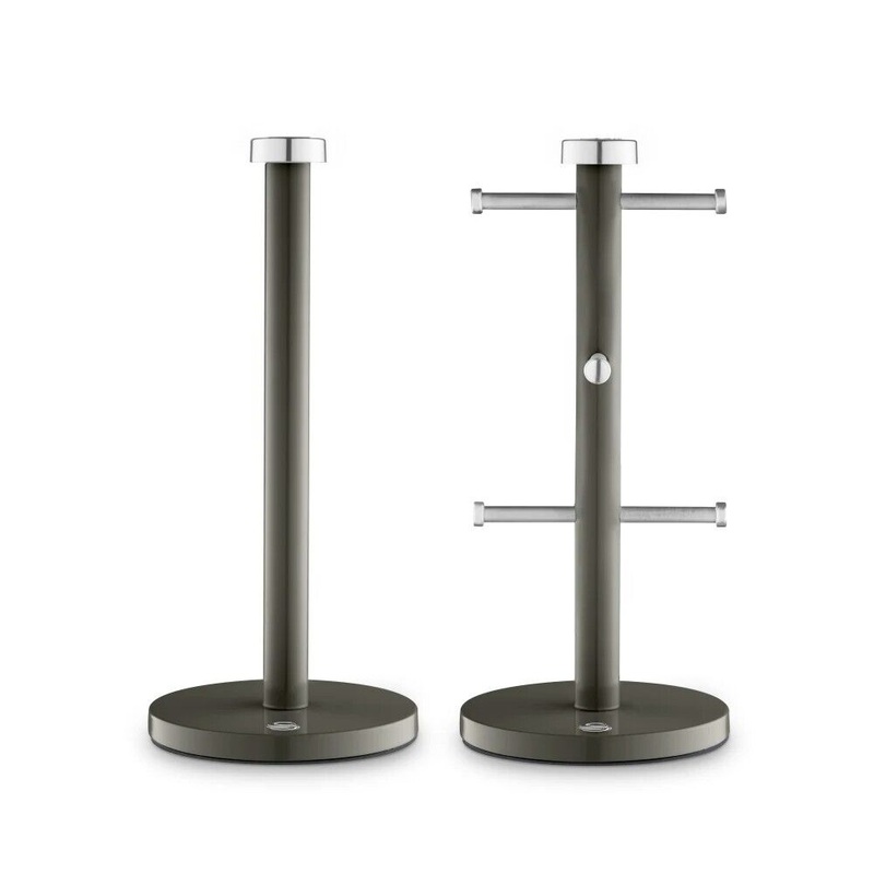 Swan Townhouse Graphite Mug Tree & Towel Pole Grey Kitchen Storage SWKA18531GRP