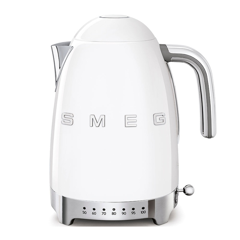 Smeg White Electric Kettle KLF04WHUK  Retro Style Variable Temperature 1.7L 3KW Kettle