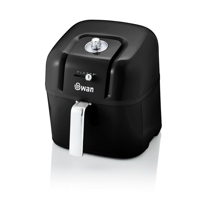 Swan Retro Black Air Fryer 6L Healthy Energy Efficient Cooking for the Family