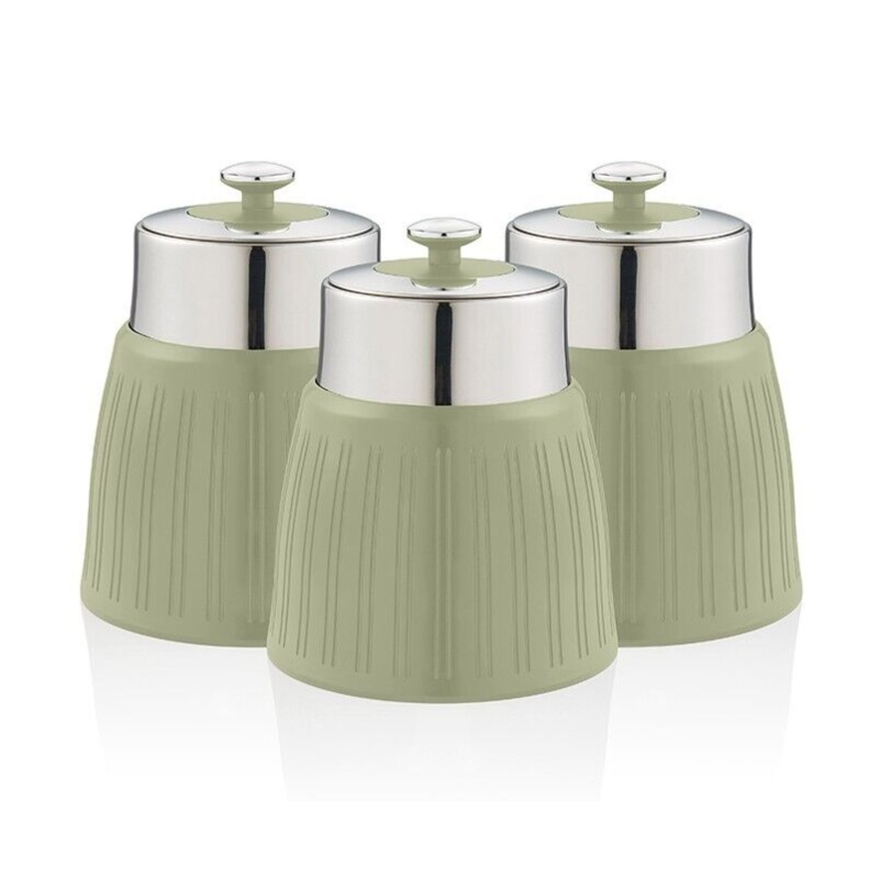 Swan Retro Green Tea, Coffee & Sugar Canisters SWKA1024GN