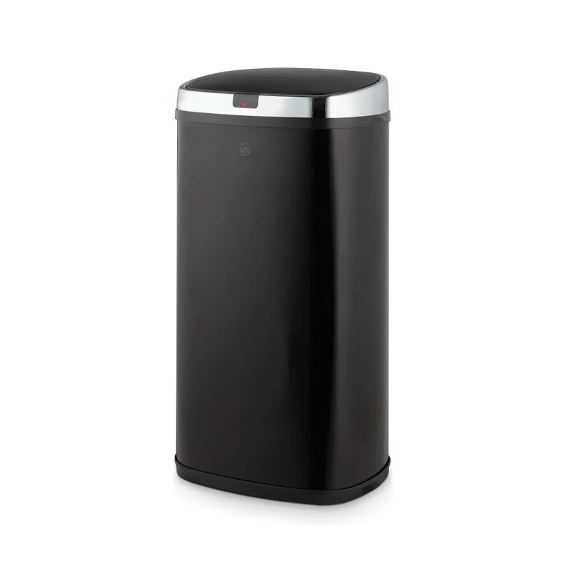 Swan Townhouse 42L Square Sensor Bin Black - Kitchen/Household Bin  SWKA4517BLK