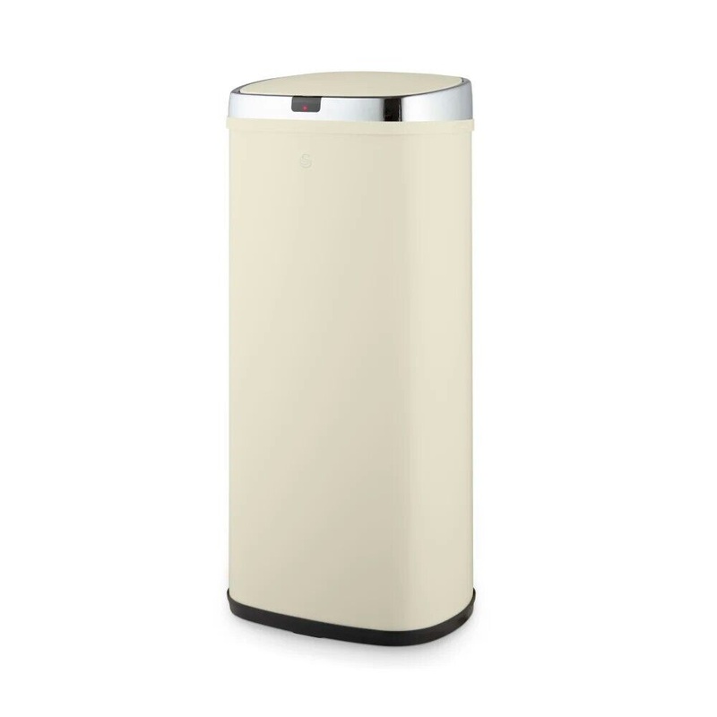 Swan Townhouse 50L Sensor Bin in Cream - Large Capacity Kitchen Bin SWAK4516CN