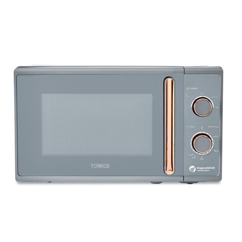 Tower Cavaletto Grey & Rose Gold 800W 20L Microwave T24038RGG 3 Year Guarantee