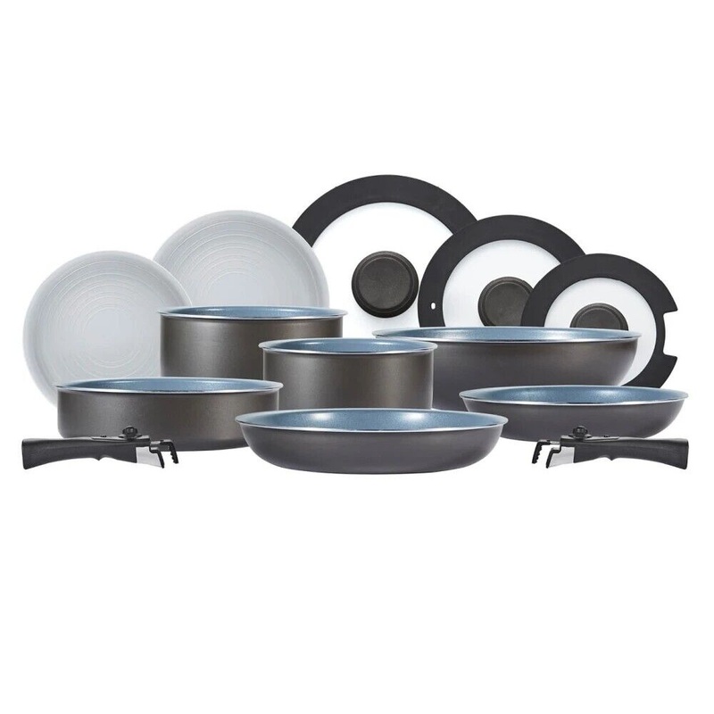 Tower Freedom 13 Piece Stackable Cookware Set Non-Stick Grey Pan Set T800200