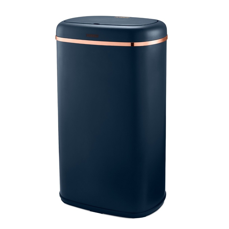 Tower Cavaletto 58L Sensor Bin in Midnight Blue & Rose Gold T838010MNB