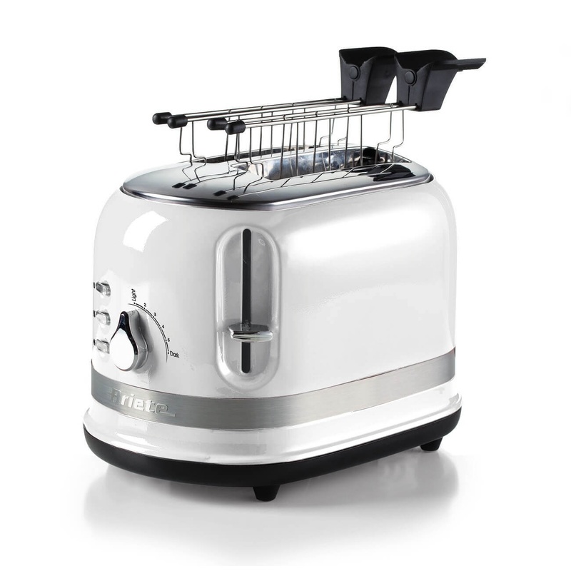Ariete Moderna White 2 Slice Toaster with Tongs AR1493