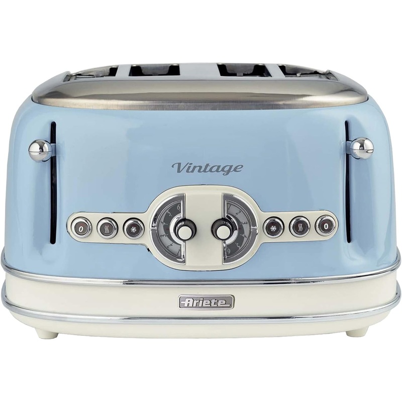 Ariete Vintage Blue Retro 4 Slice Toaster AR5605