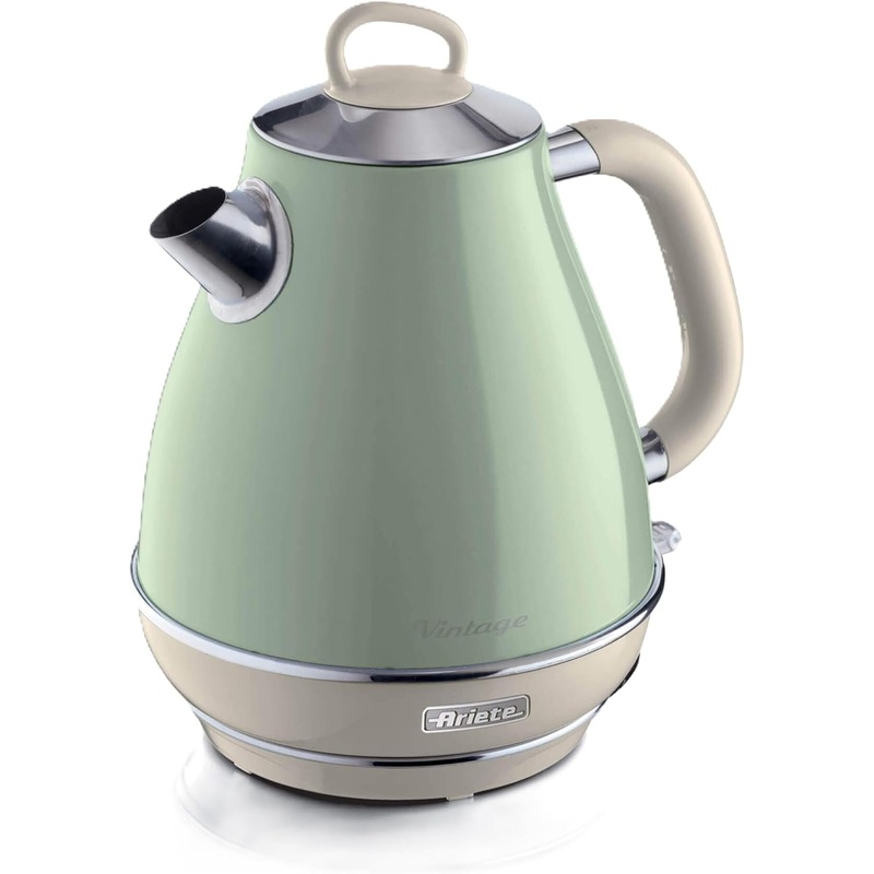 Ariete Vintage Green 1.7L Retro Style Jug Kettle - Electric Cordless Kettle AR6904