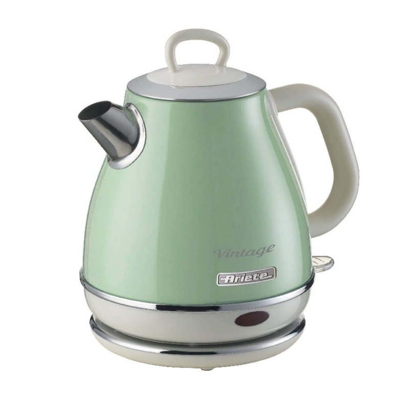 Ariete Vintage Green 1L Retro Style Jug Kettle - Electric Cordless Kettle AR6804