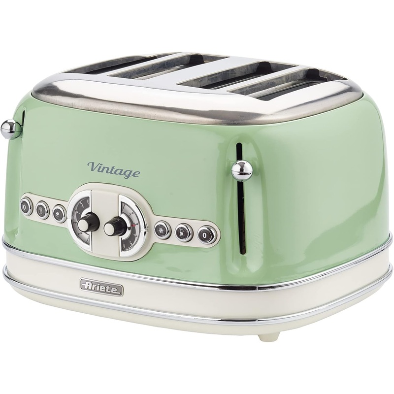 Ariete Vintage Green 4 Slice Toaster Retro Design AR5604