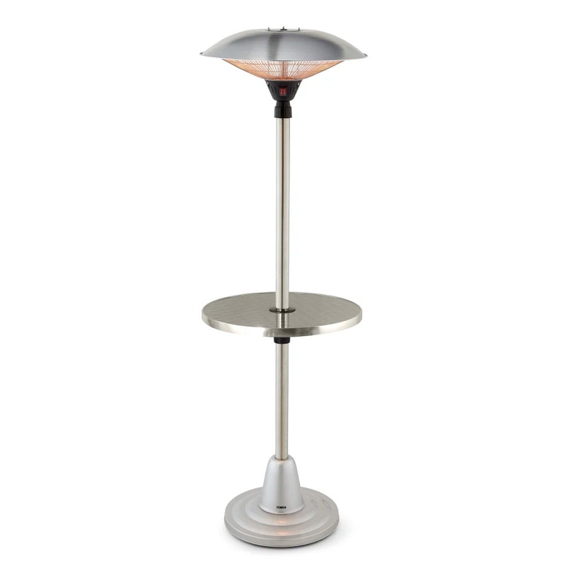 Tower Astrid 2KW Free Standing Patio Heater Table Stainless Steel T978521