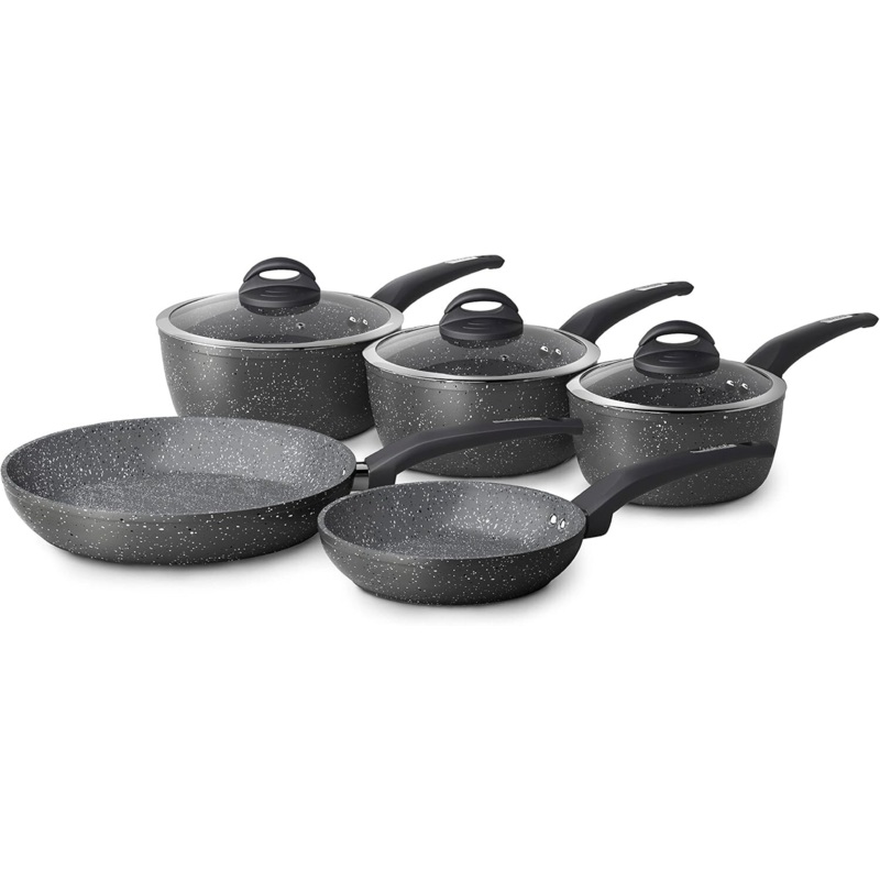 Tower Cerastone 5 Piece Non Stick Pan Set in Graphite T81276