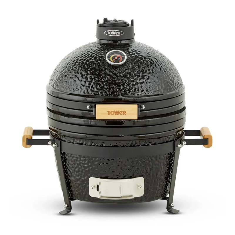Tower Kamado Maxi Ceramic Charcoal BBQ with Durable Ceramic Body, Waterproof Cover T978531