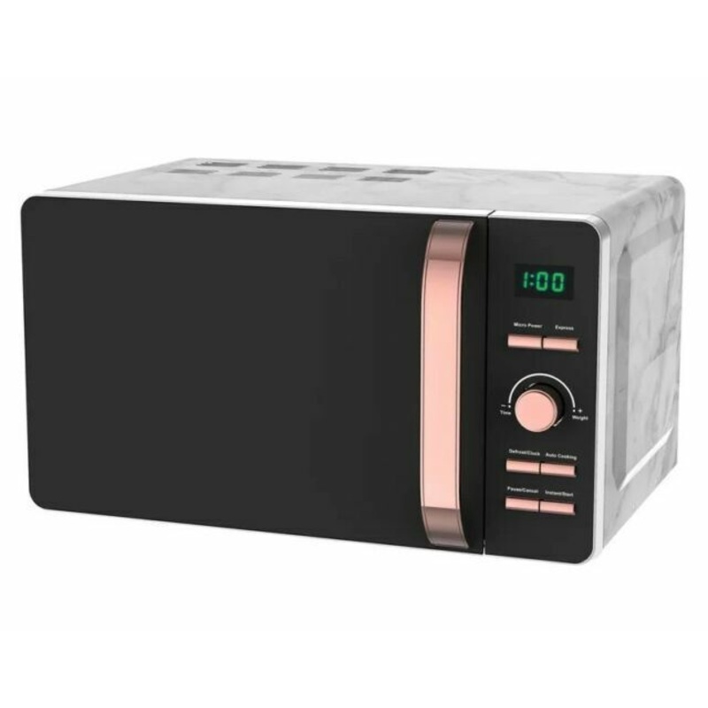 Tower Marble & Rose Gold 20L 800W Digital Microwave T24021WMRG - 3 Yrs Guarantee