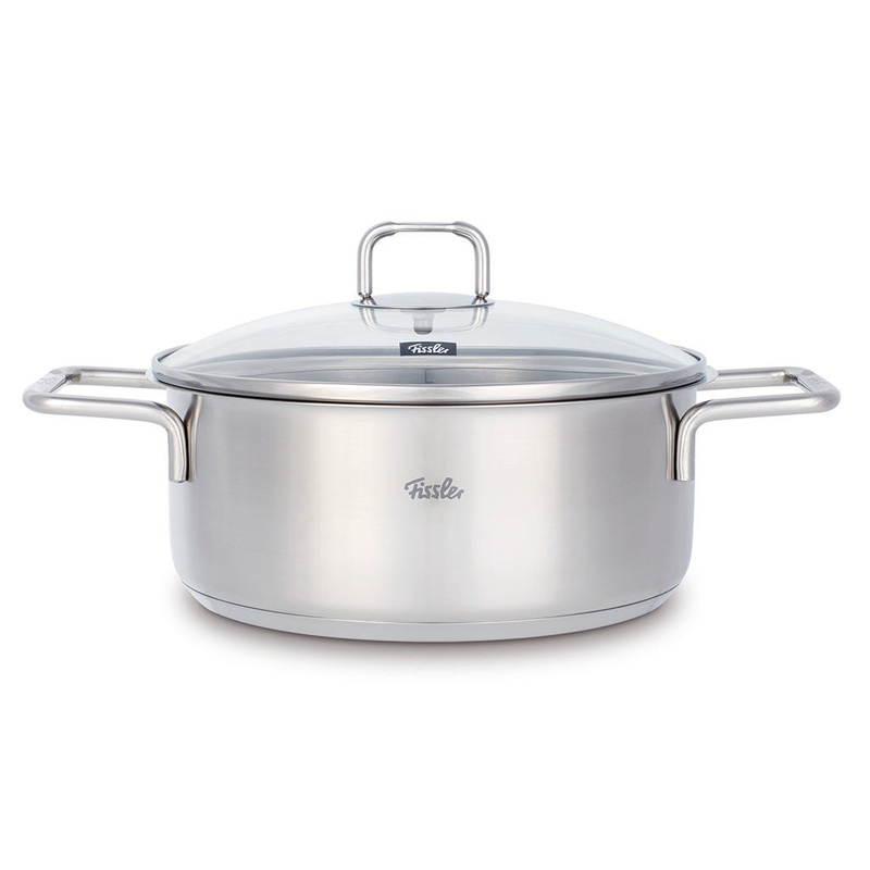 Cacerola 20cm acero inoxidable con tapa de cristal Hamburg Fissler