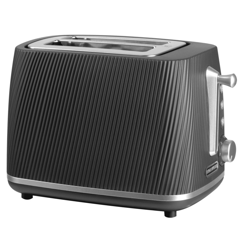Daewoo Cascade 2 Slice Toaster in Black with Textured Ribbed Design SDA2776GE