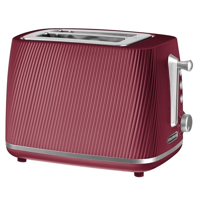 Daewoo Cascade 2 Slice Toaster in Ruby Red with Ribbed Texture Design SDA2778GE