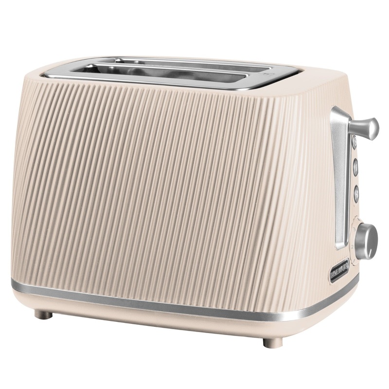 Daewoo Cascade 2 Slice Toaster in Taupe with Ribbed Texture Design SDA2814GE