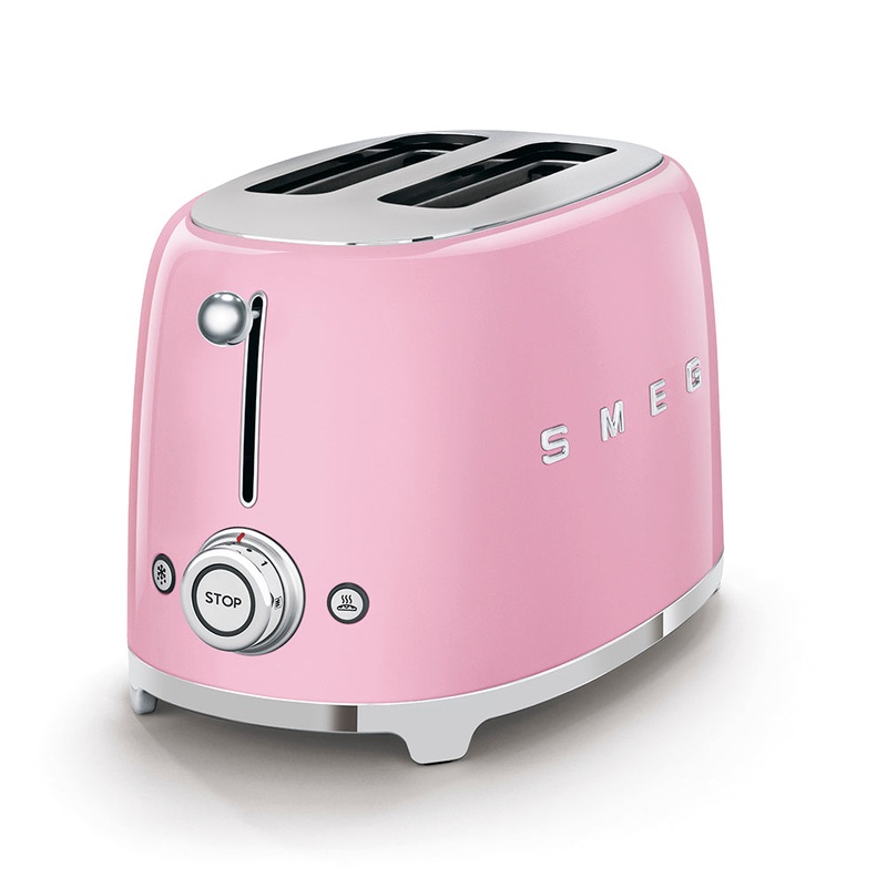 Smeg Pink 2 Slice Toaster TSF01PKUK - Retro 50`s Design Toaster