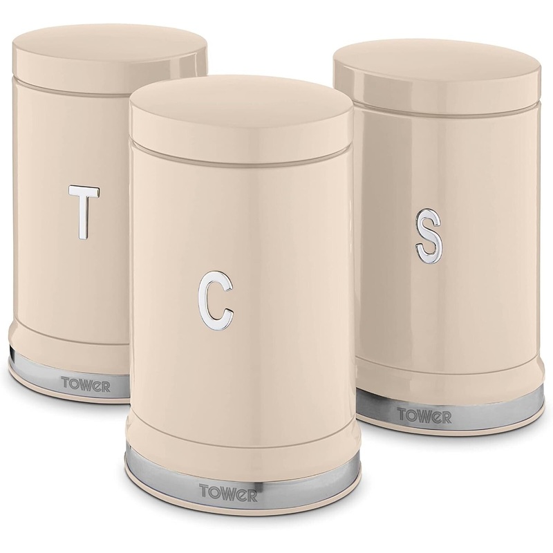 Tower Belle Chantilly Cream Tea Coffee Sugar Canisters Set of 3 T826171CHA