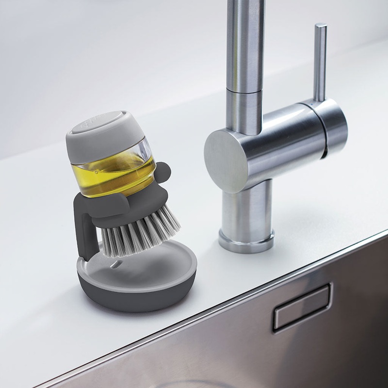 Juego de dispensador de jabn y cepillo Palm Scrub Joseph Joseph