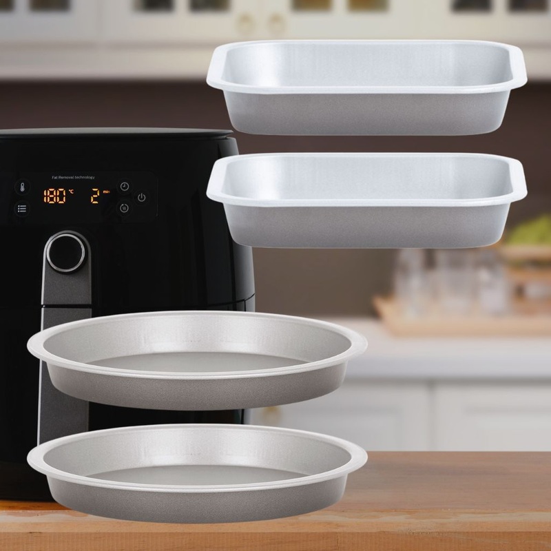 Set 2 moldes redondo o cuadrado para freidora de aire y horno Wham Cook