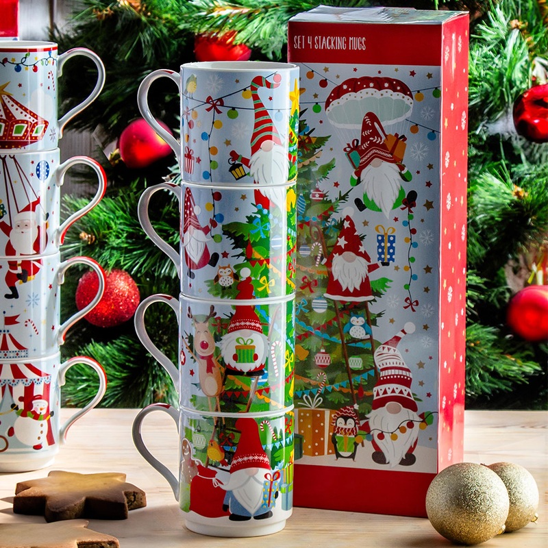 Set de 4 Tazas Mugs apilables Easylife