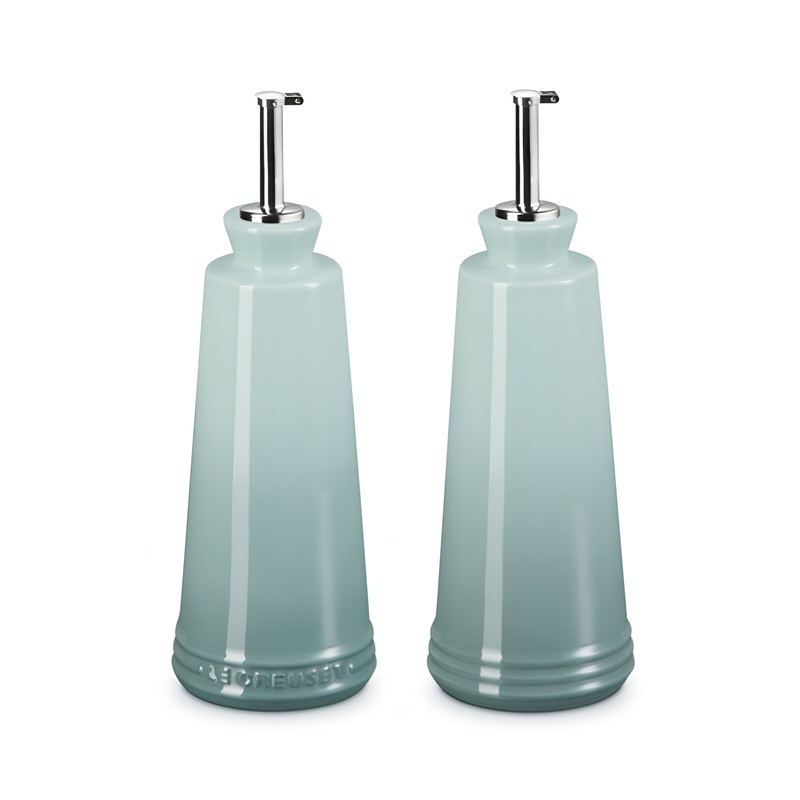 Set aceitera y vinagrera cermica Sea Salt Le Creuset