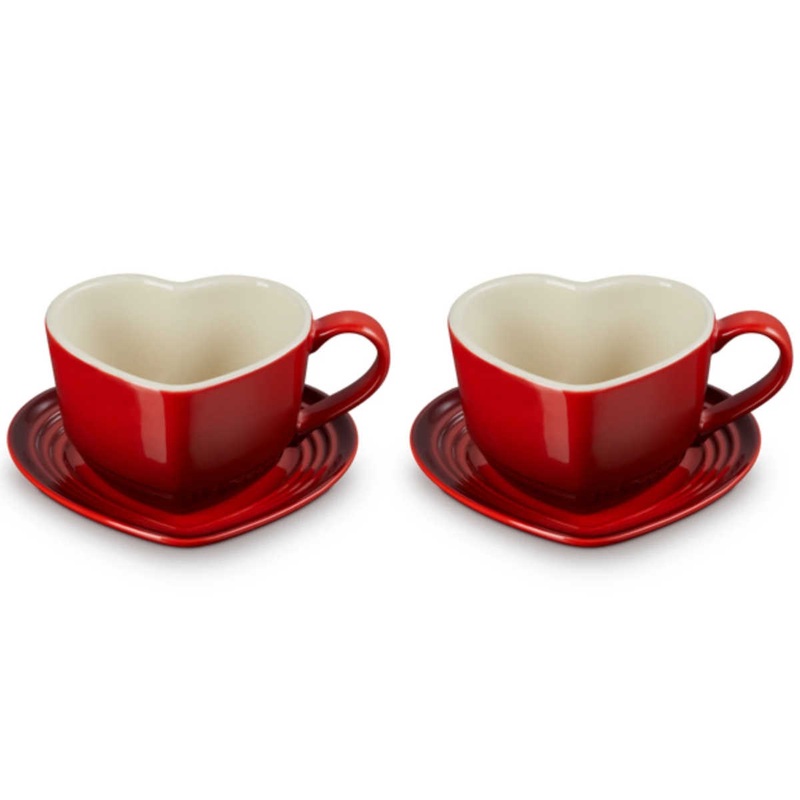 Set de 2 tazas con plato Corazn Le Creuset