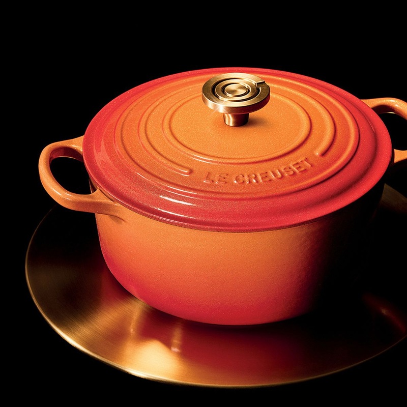 Cocotte Flamme Dore redonda Ed. Especial Centenario Le Creuset