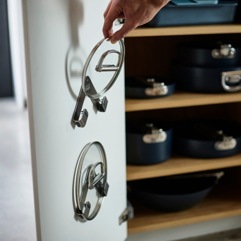 Set de 2 soportes para tapas de acero inoxidable Space Joseph Joseph