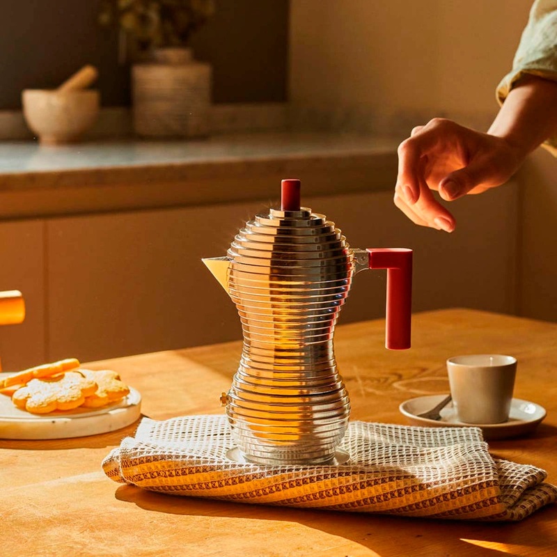 Cafetera de aluminio fundido de Michele De Lucchi Pulcina Alessi (apta induccin)