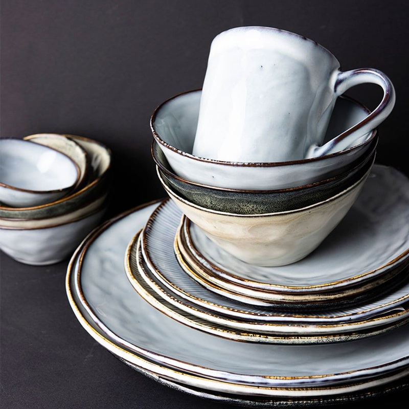 Plato de postre de gres Organic Collection