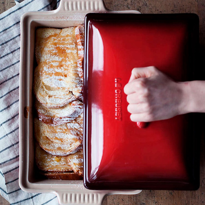 Bandeja cermica rectangular con tapa Le Creuset