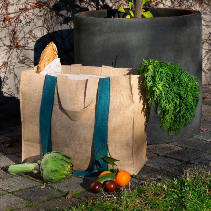 Bolsa de yute y algodn XL de Pebbly