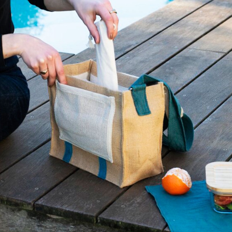 Bolsa para almuerzo con mantel individual de Pebbly