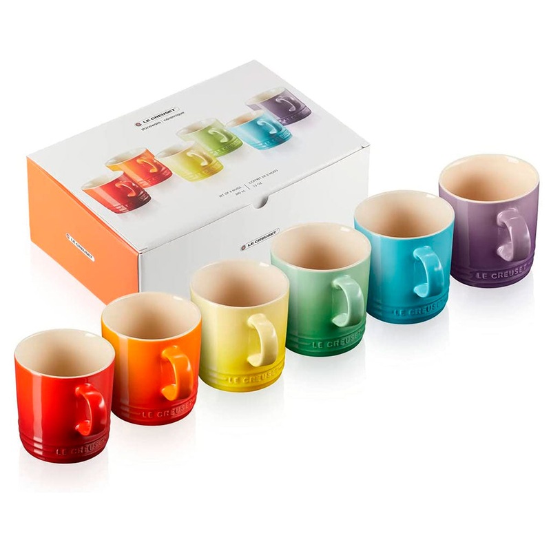 Set 6 tazas 200ml Arcoiris Le Creuset