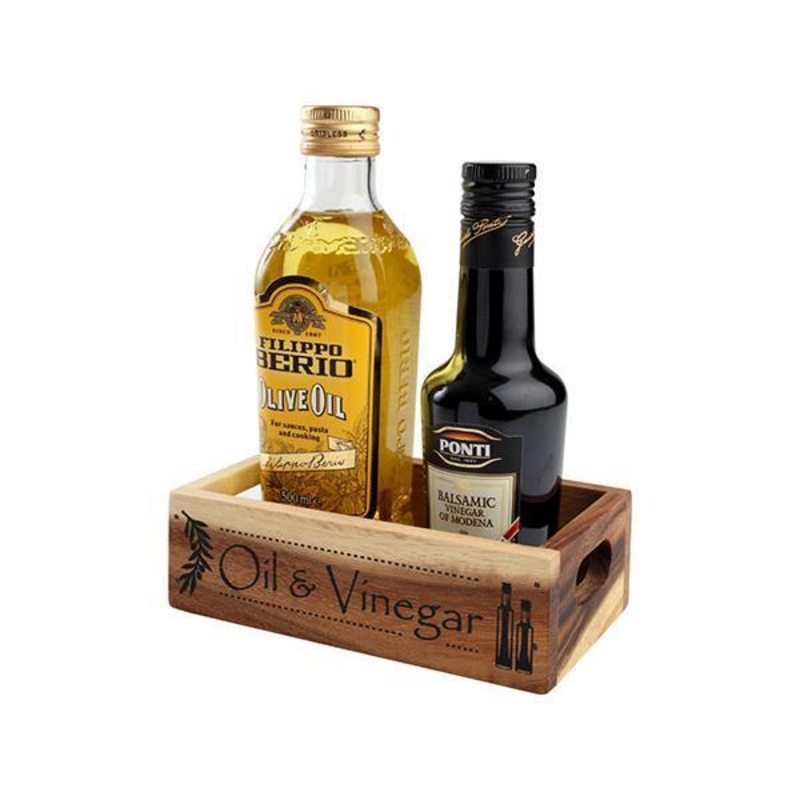 Caja de madera para aceite y vinagre T&G