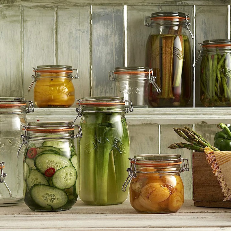 Tarros hermticos de cristal Clip Top de Kilner