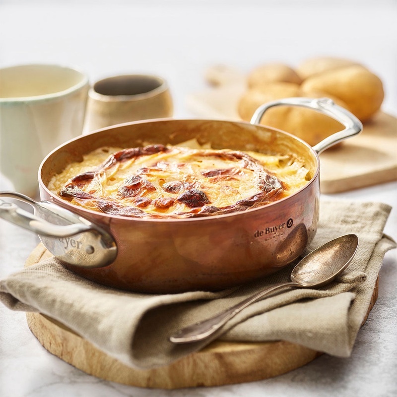 Cazuela baja de cobre  con tapa Prima Matera De Buyer (induccin)