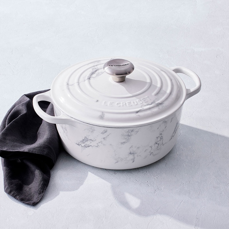Cocotte de hierro White Marble Le Creuset (Edicin Limitada)