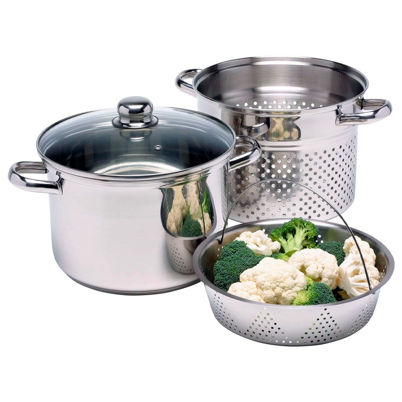 Olla para pasta y vapor 4 piezas 7,5L KitchenCraft