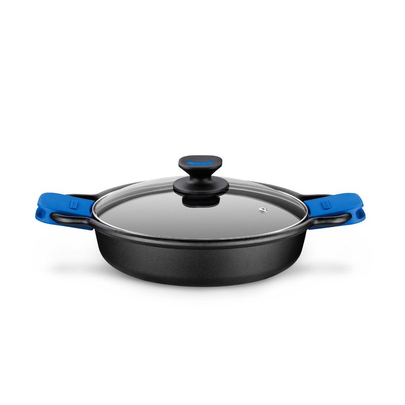 Cacerola baja con tapa Solid+ con asas de silicona Monix