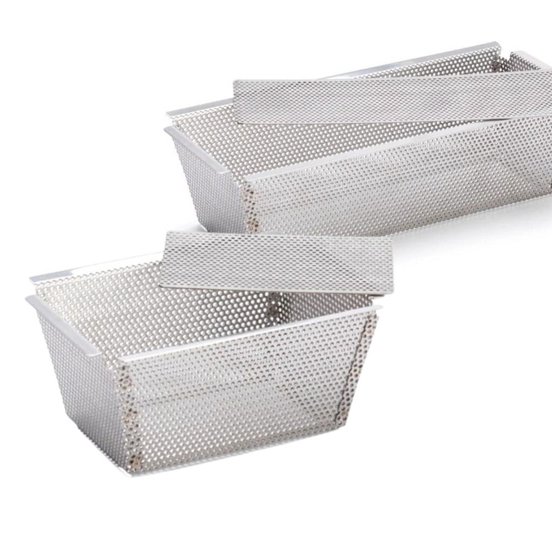 Molde inox rectangular perforado con base desmontable De Buyer