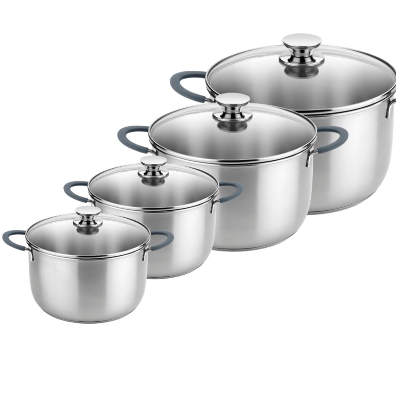 Olla acero inox de 2 a 8L Grey con tapa Monix